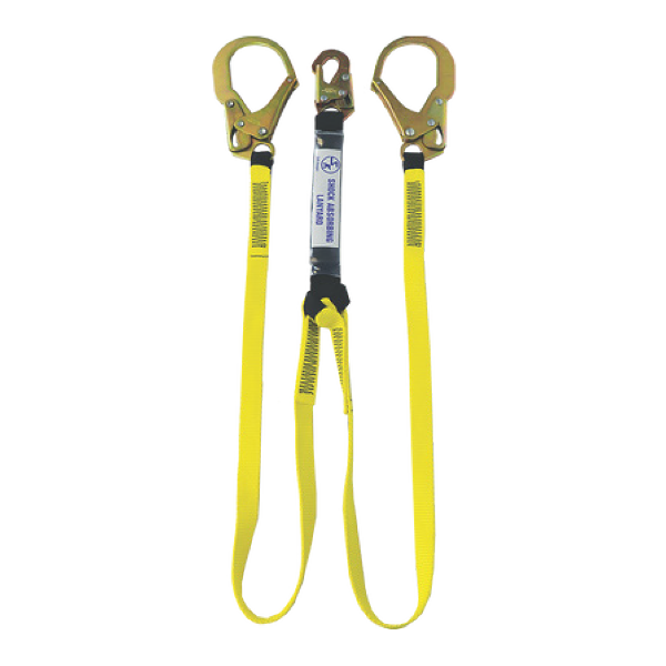 6’ Dual-Leg External Shock Absorbing Lanyard with Rebar Hooks