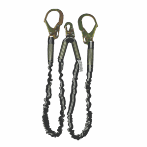 6’ Dual-Leg Arc Flash Internal Shock Absorbing Lanyard with Rebar Hooks