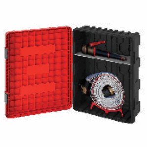 Plastic cabinet for fire hose and branchpipe