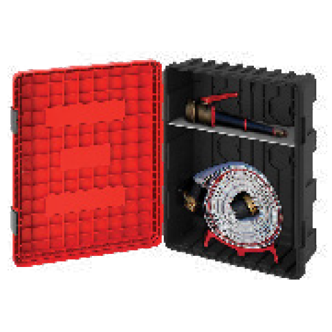 Plastic cabinet for fire hose and branchpipe