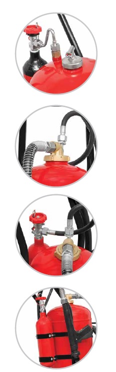 Fire Extinguisher / Trolley 50Kg Dry Powder & Foam With External Cartridge